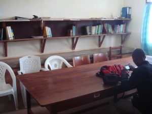 With our IT colleague at the future resource centre in Kivunge hospital